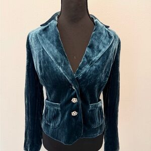Banana Republic Deep Blue Velvet Blazer